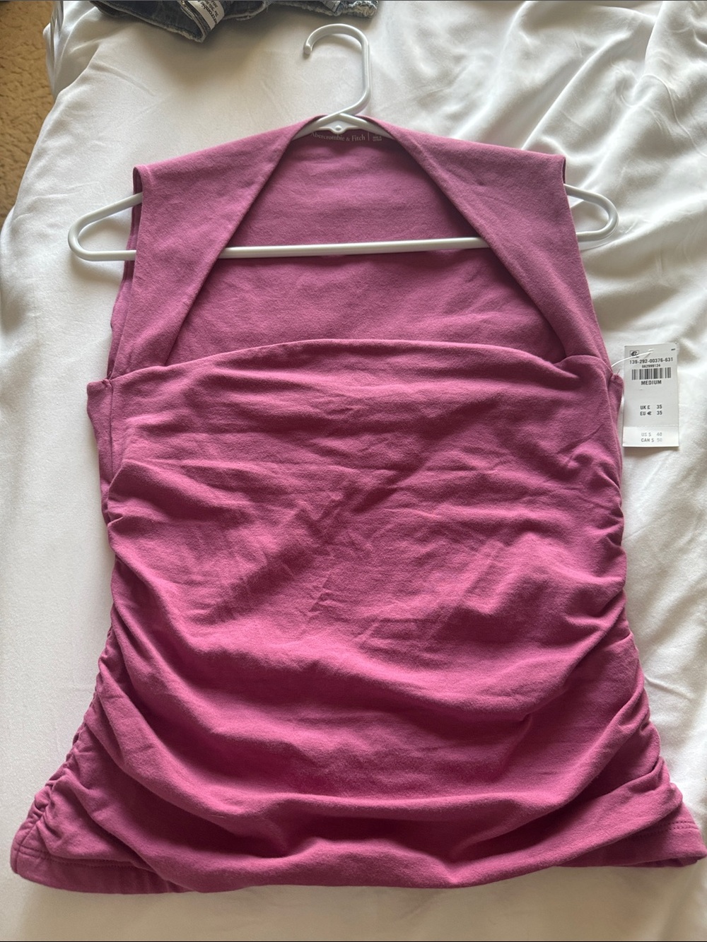 Abercrombie & Fitch Magenta Ruched sleeveless top